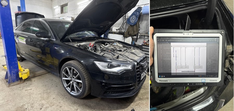 Фото диагностики ДВС, АКП и ремонта электропроводки Audi A6 C7 3.0 TDI